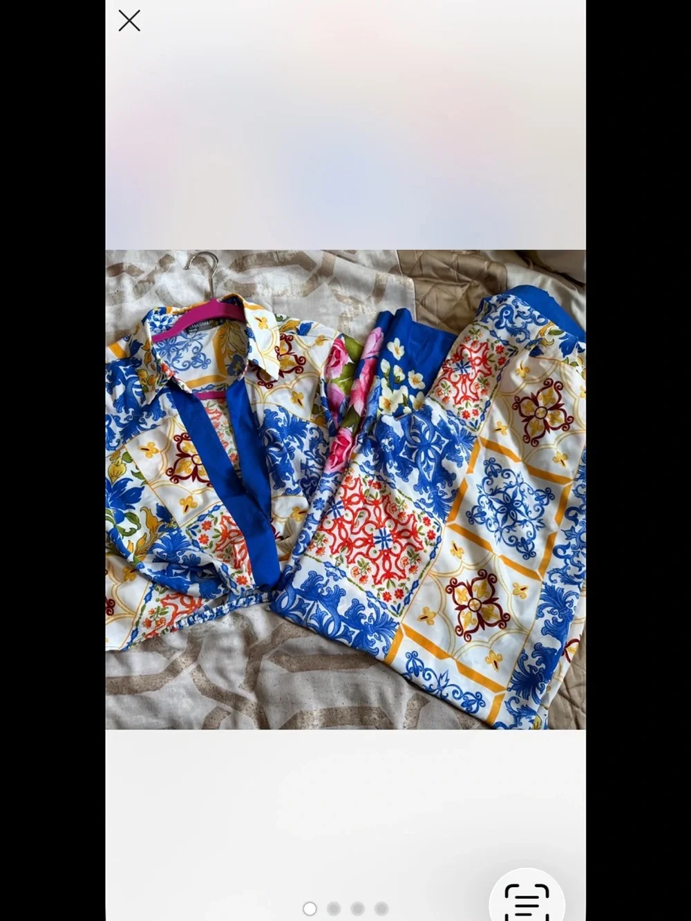 Lulumari Blue Multicolor Printed Two-Piece Set